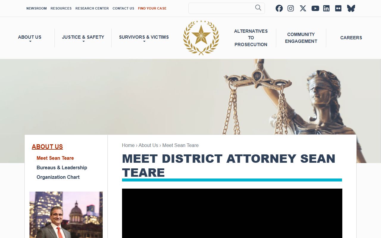 Harris County arrest records District Attorney Sean Teare bio page