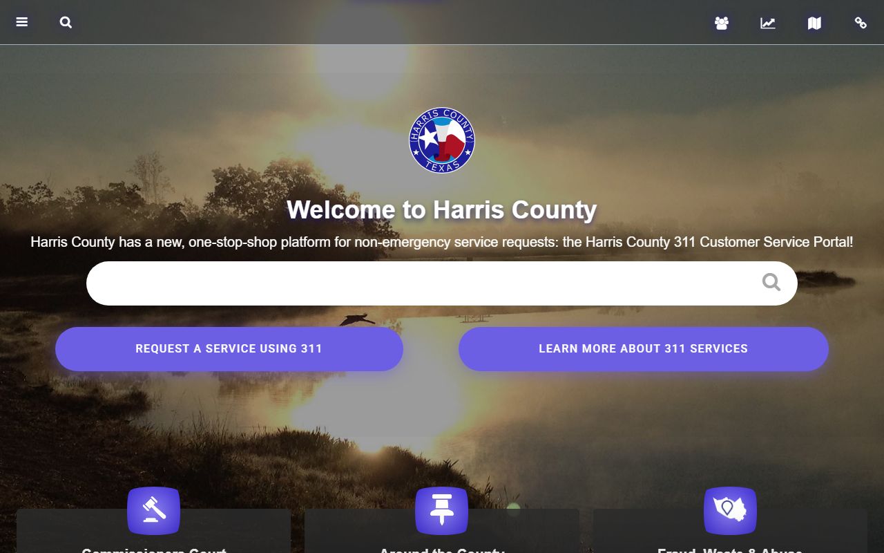Harris County government courts landing page for court records