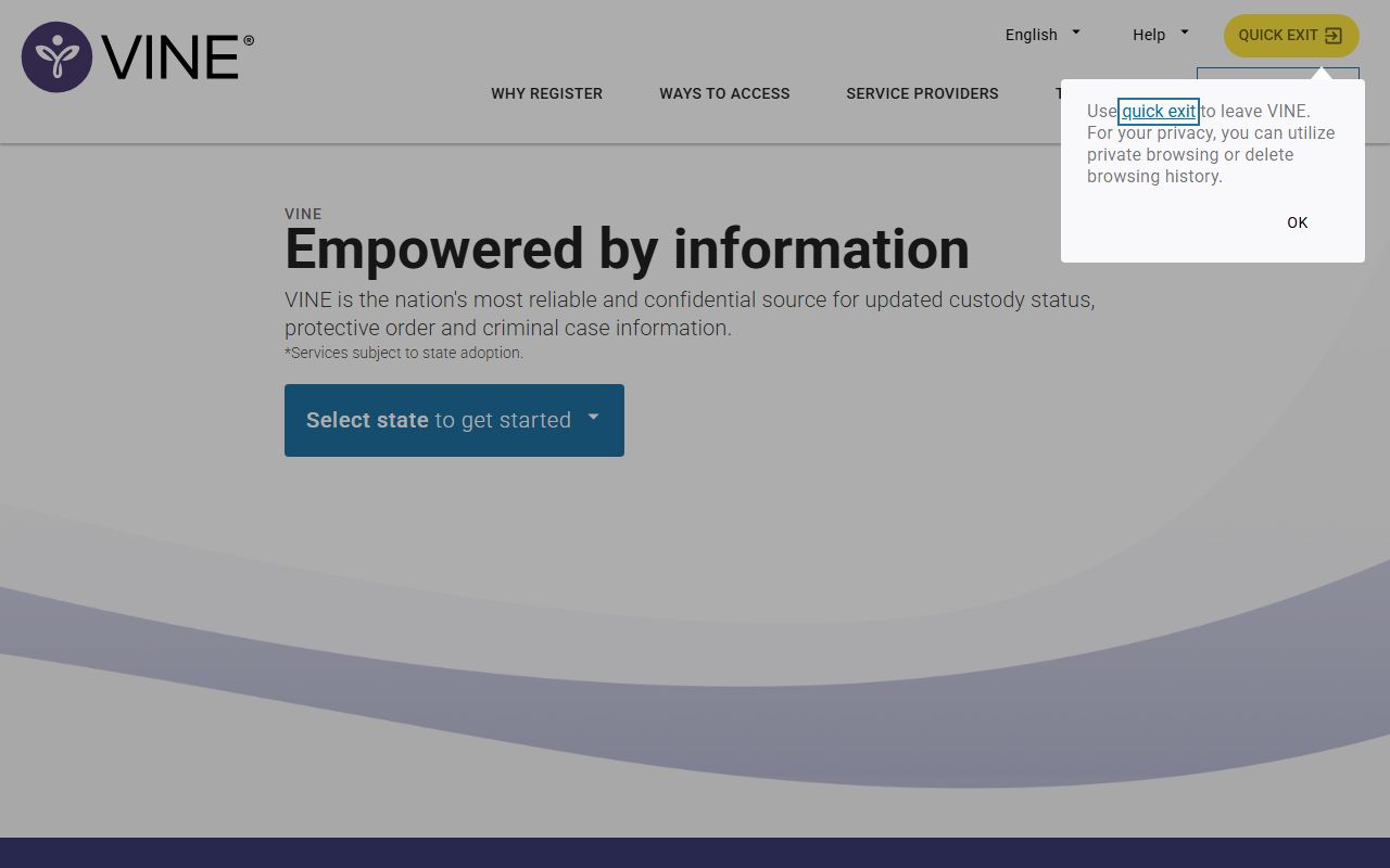Harris County released inmates VINELink victim notification and release alert search