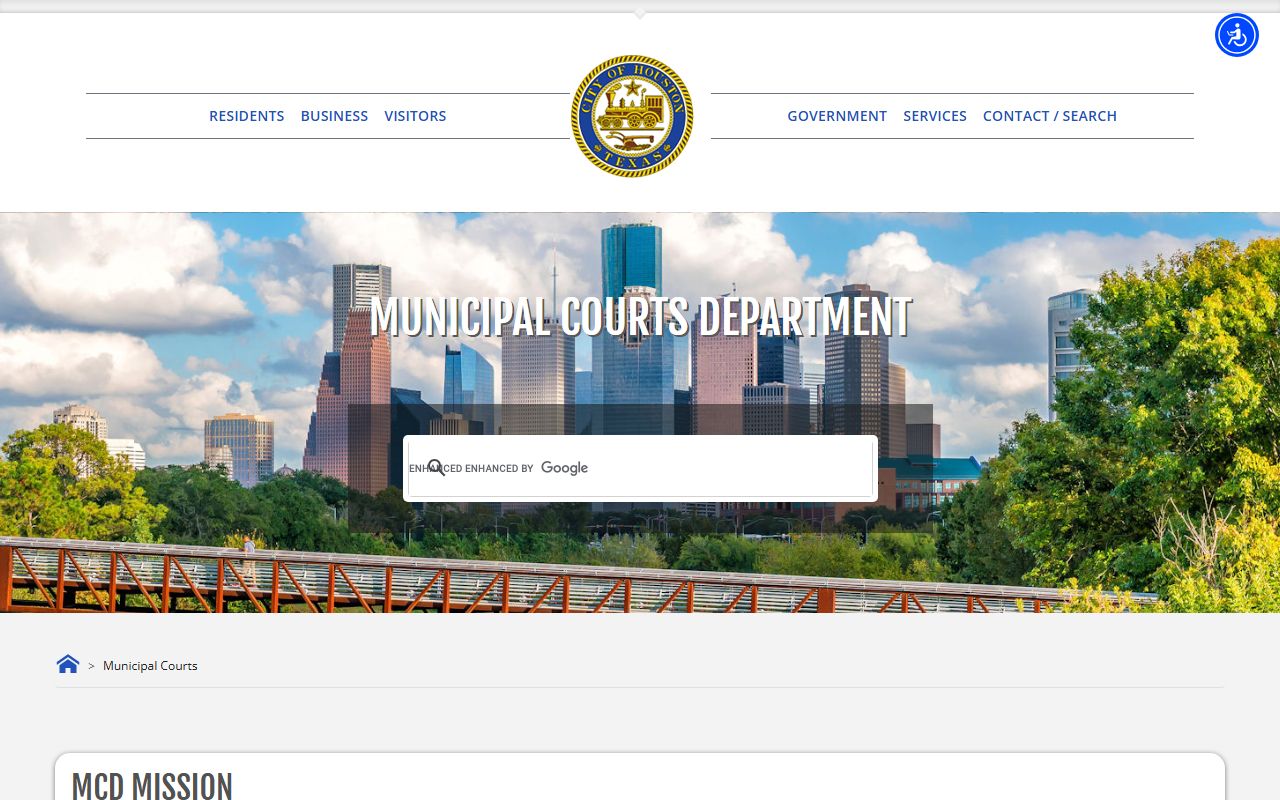 Harris County traffic court records lookup on the Houston Municipal Courts site